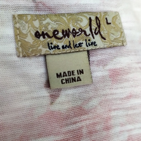 One World Chiffon Layered Blouse Like New L - Picture 4 of 5